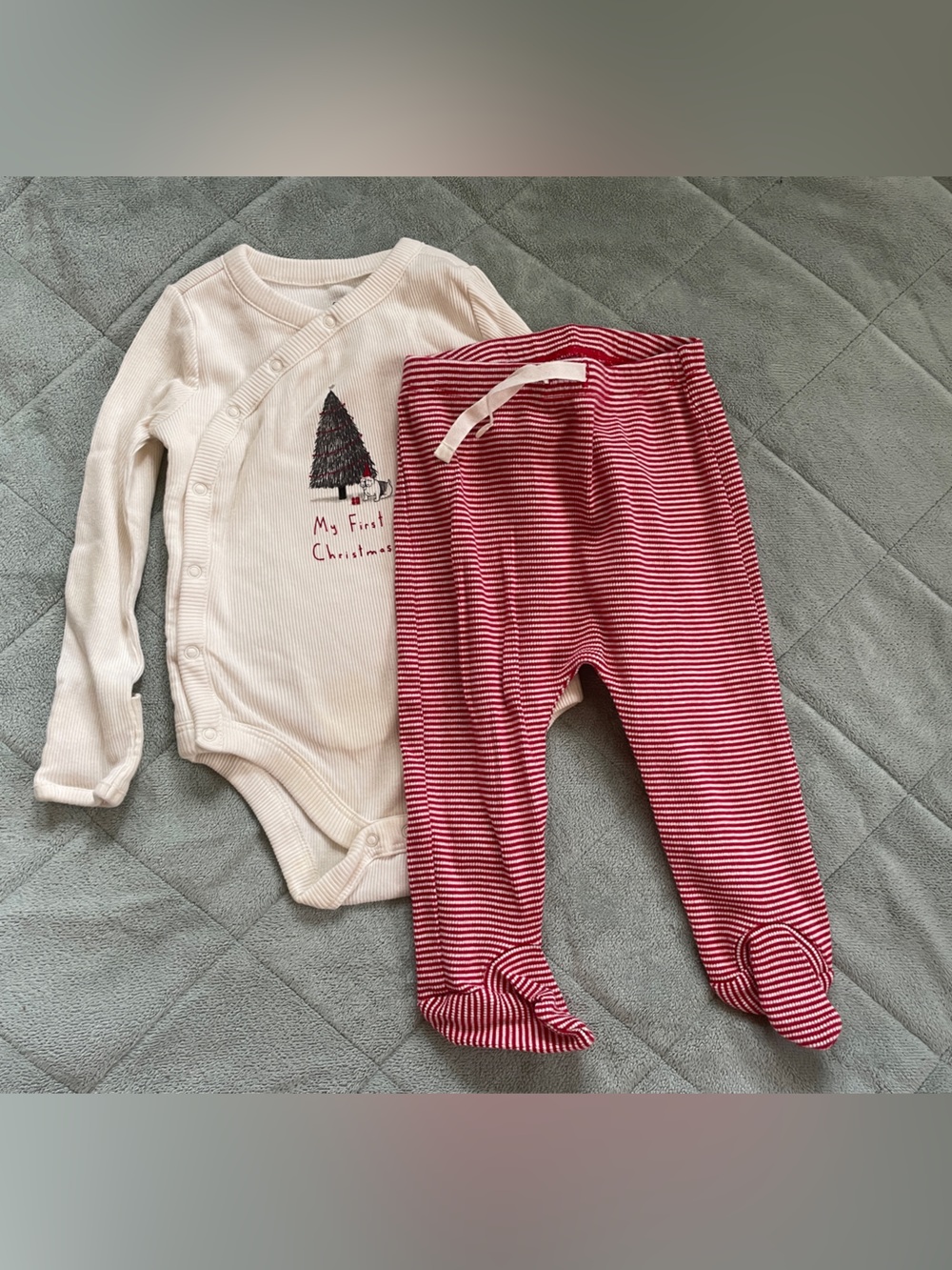 GAP Baby Striped Footed Pajama - Red & White
